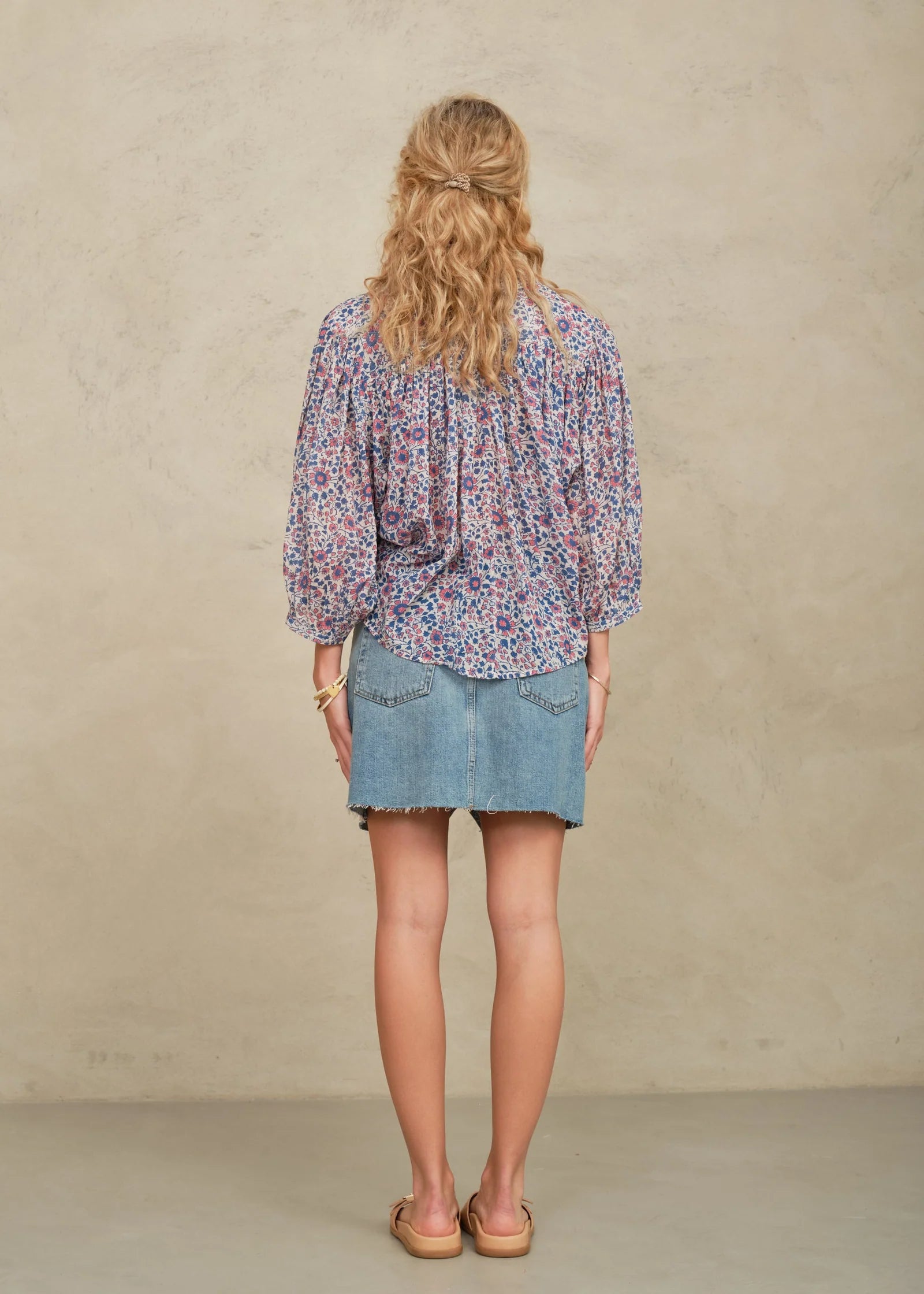 M.A.B.E | Della Print Top Blue/Pink