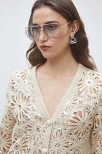 Suncoo Paris | Crochet And Sequin Cardigan