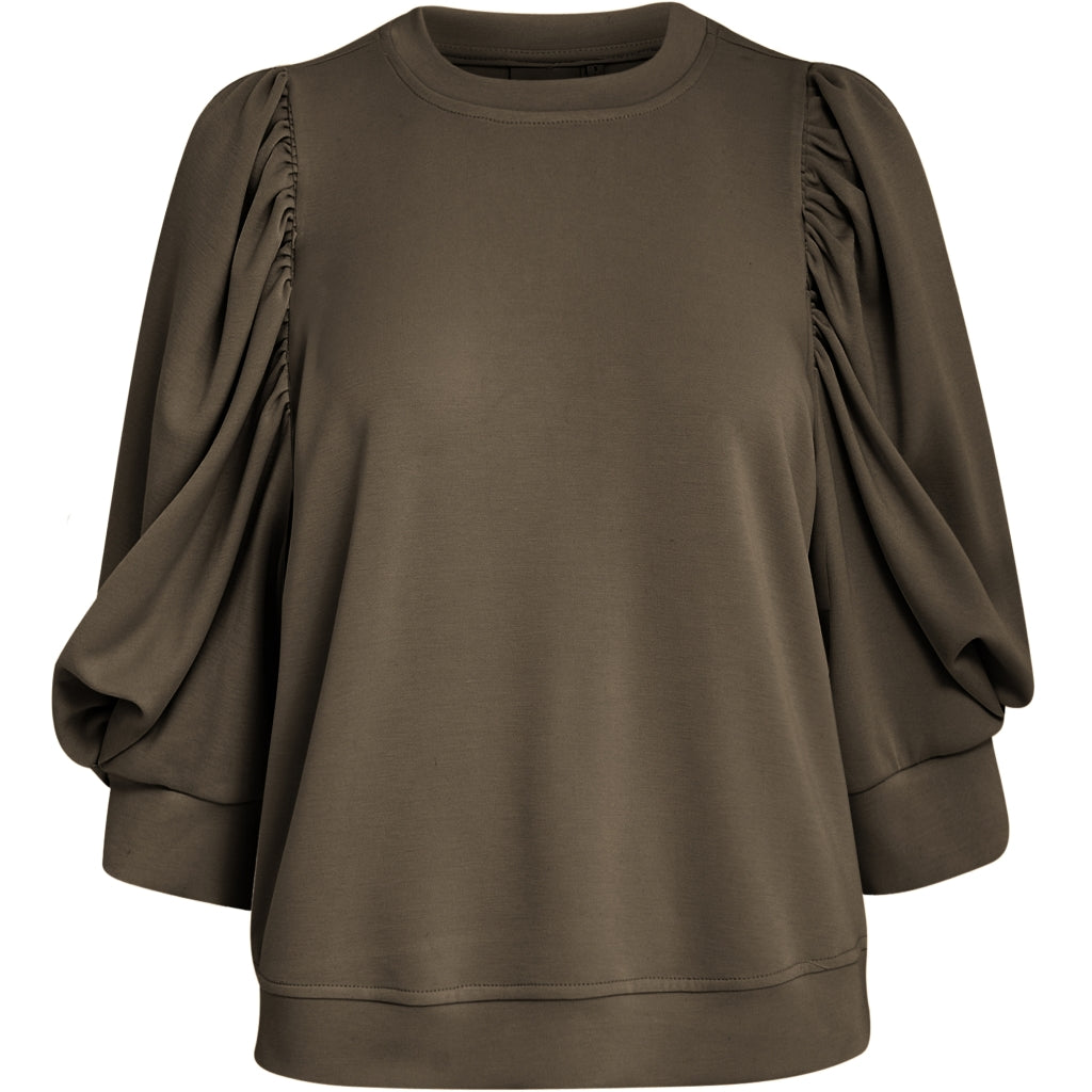 Peppercorn | Dicette 3/4 puff sleeve blouse - canteen brown - PC7656