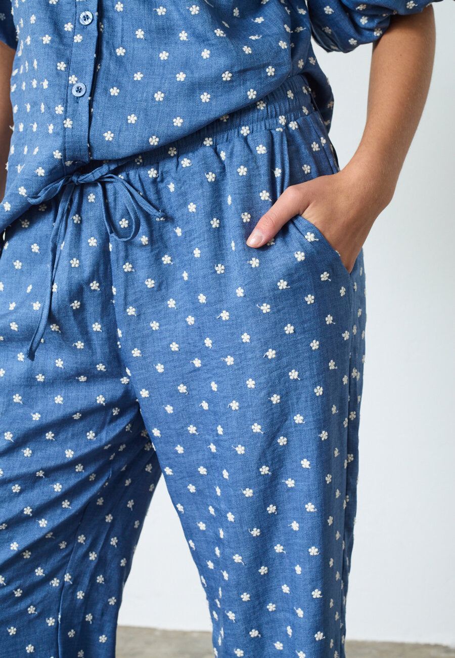 Sisters Point | Ella Pantalon Blue Flower