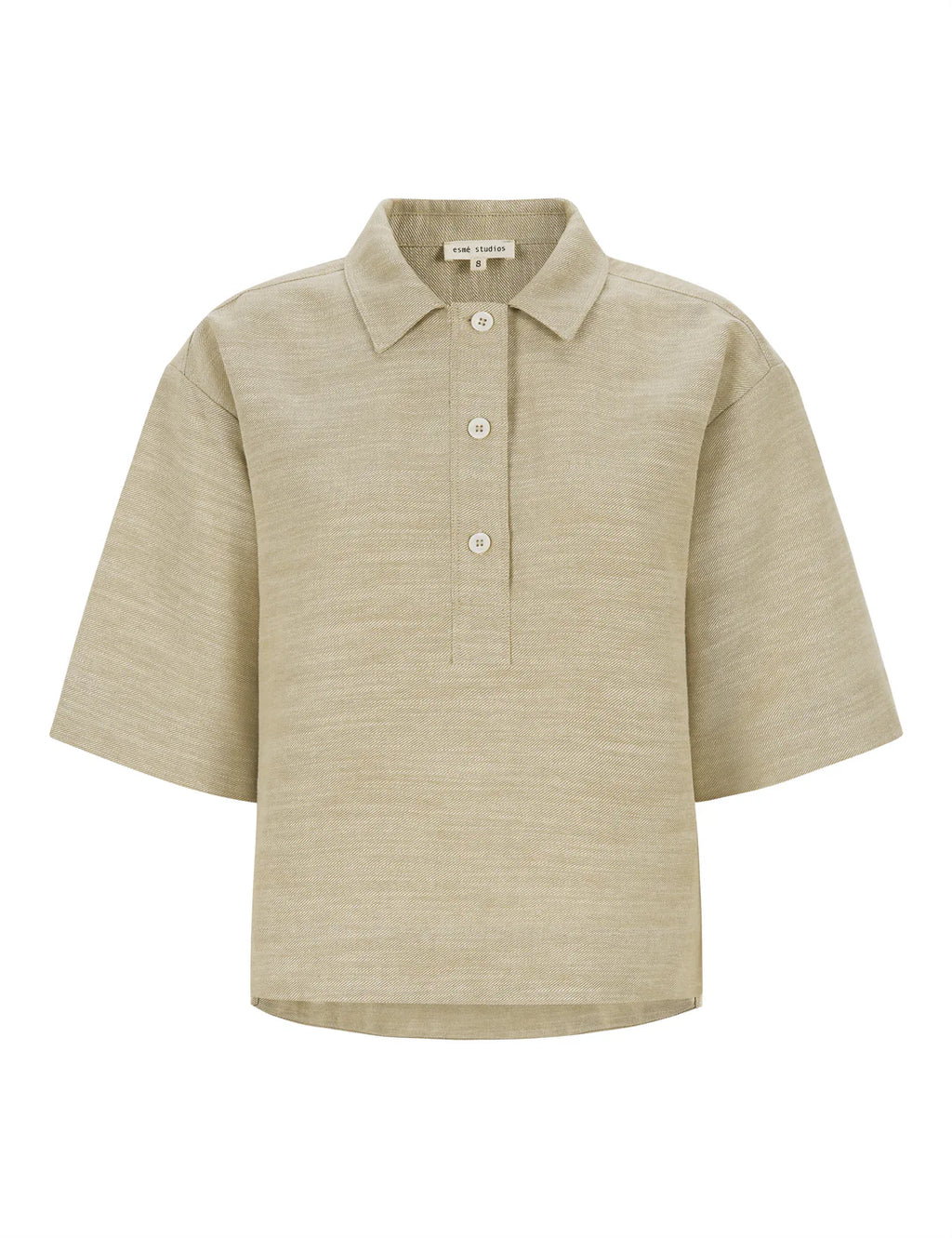 Esme Studios | ESKaya Boxy Blouse Brownie Mélange