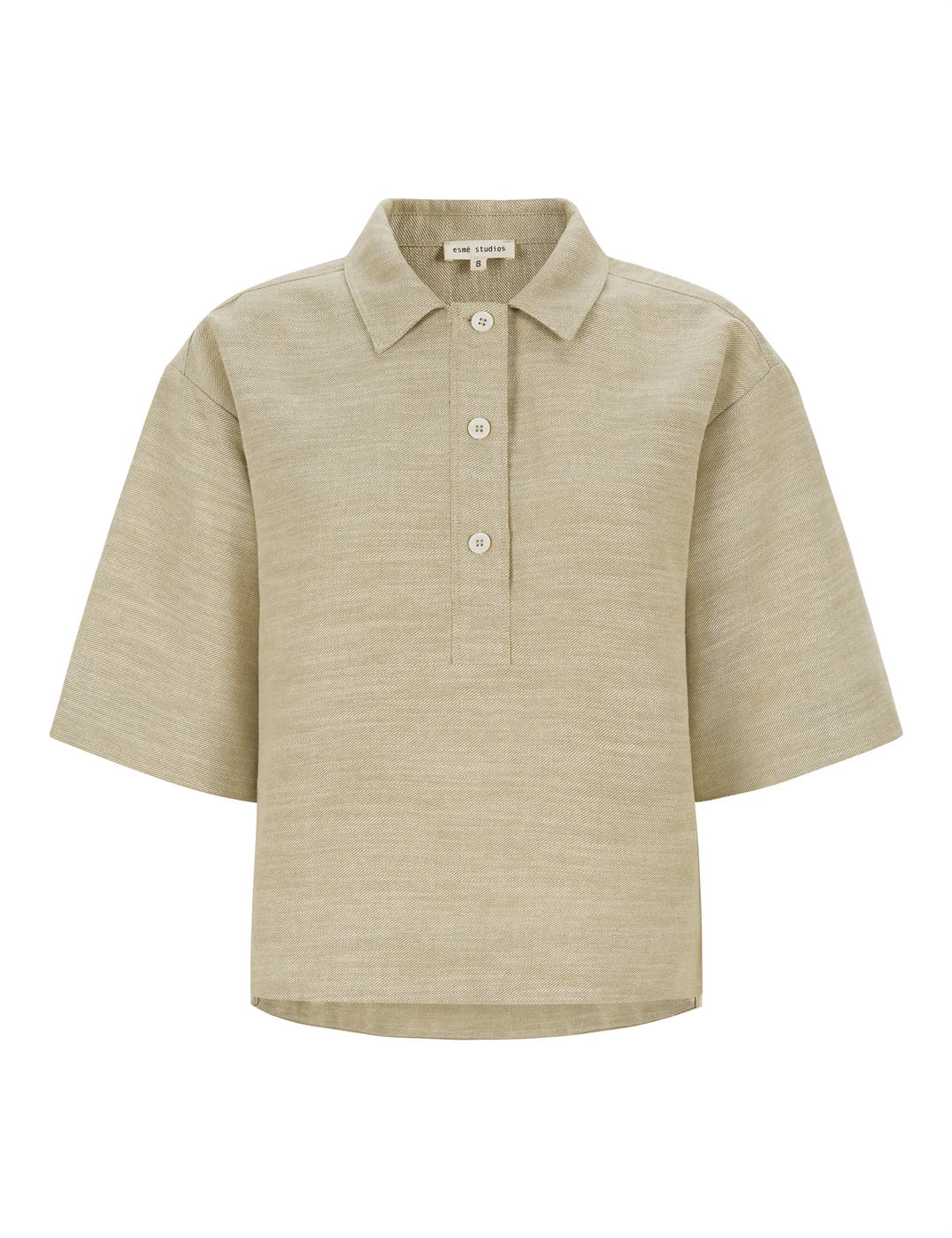 Esme Studios | ESKaya Boxy Blouse Brownie Mélange