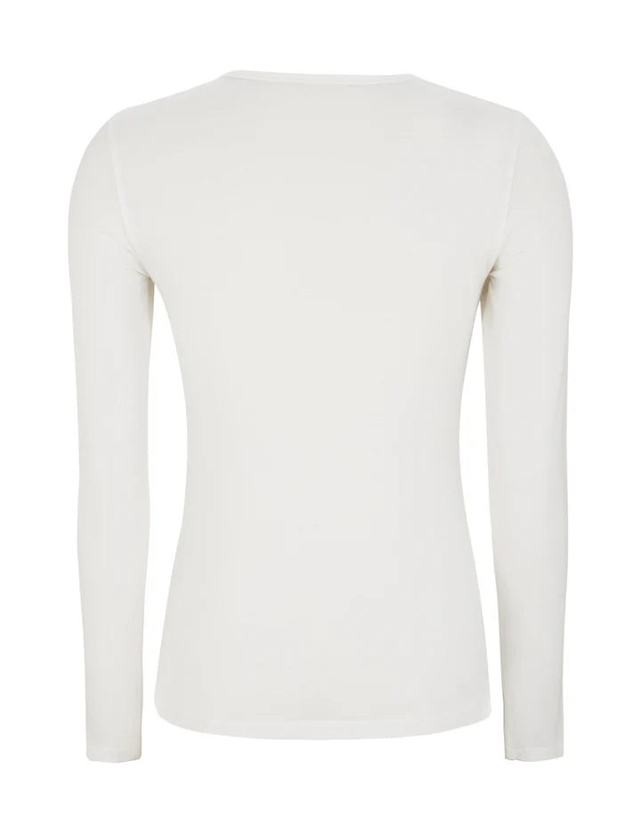 Esmé studios | ESPenelope LS O-neck Slim T-shirt - White | ES1501