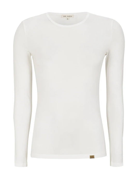 Esmé studios | ESPenelope LS O-neck Slim T-shirt - White | ES1501