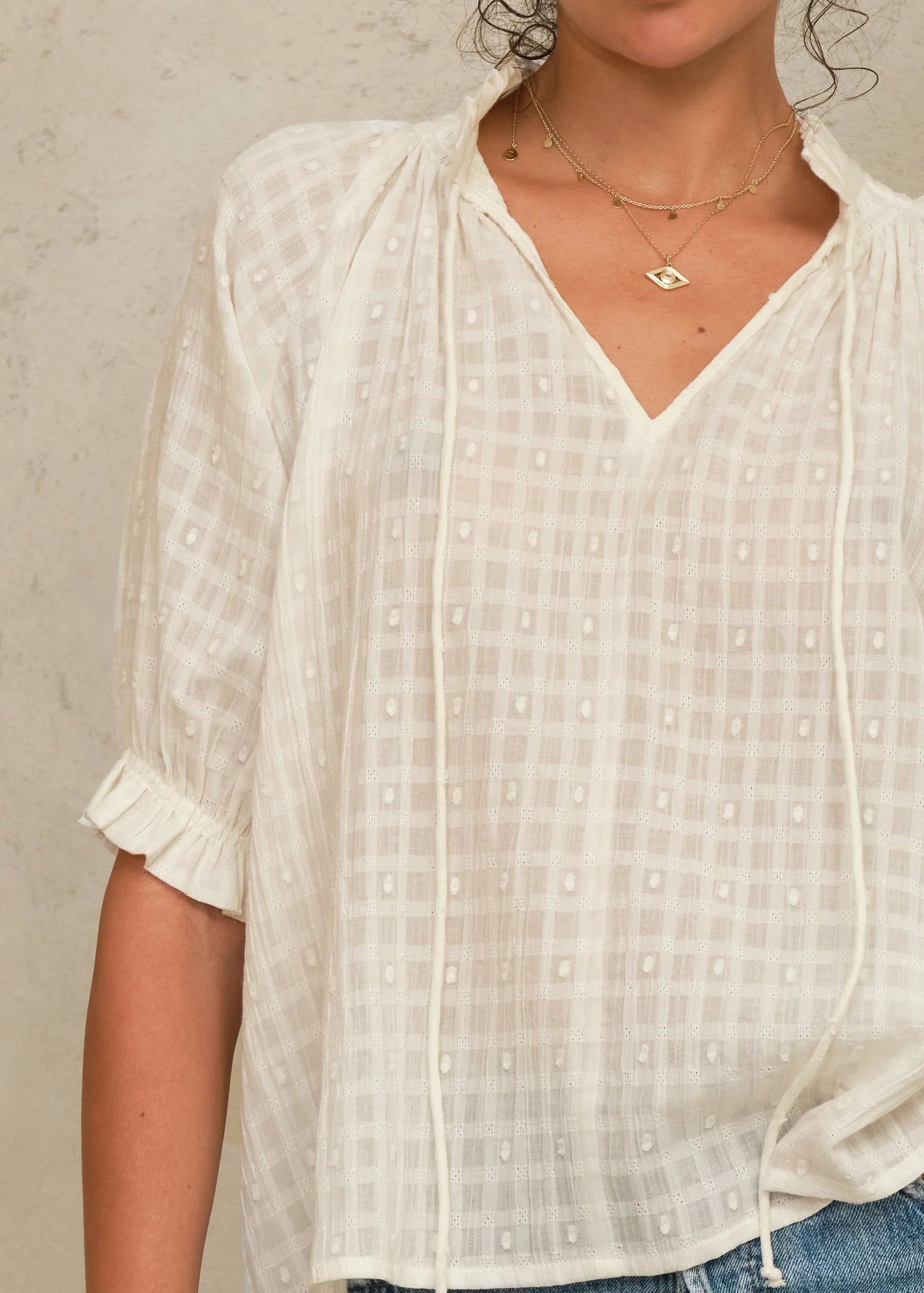 M.A.B.E | Etta Top Ecru