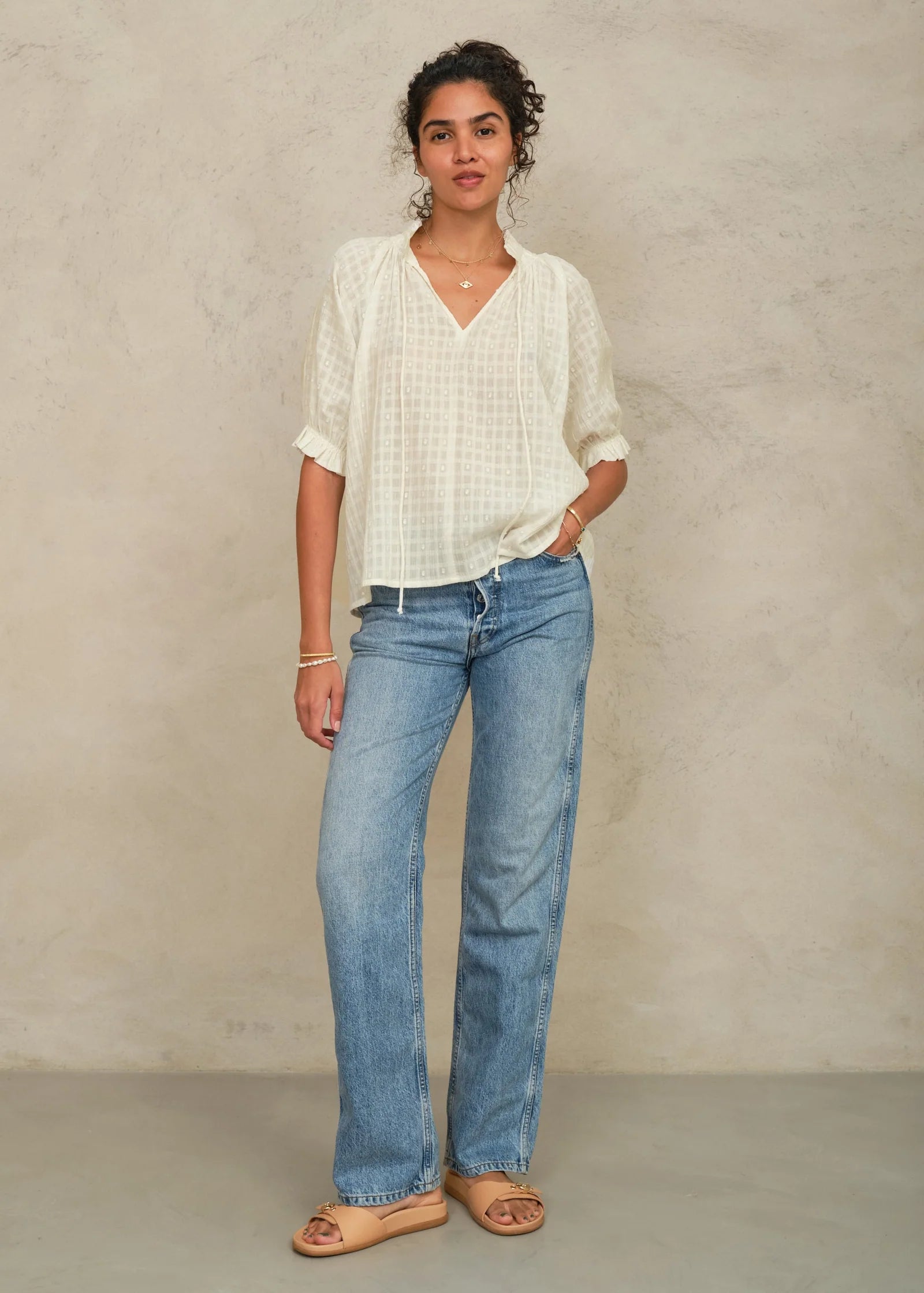 M.A.B.E | Etta Top Ecru