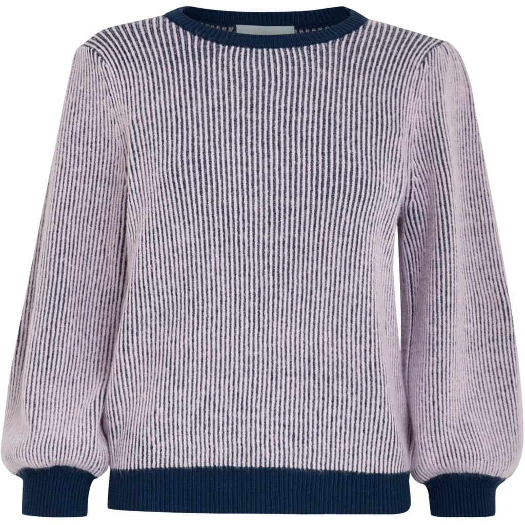Minus | Elsie knit pullover - blue depths striped - MI5823