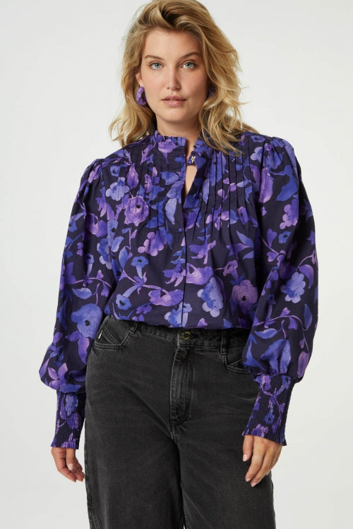 Fabienne Chapot | Arlene blouse navy/poppy violet chancha