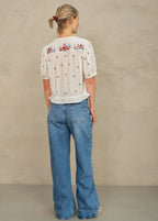 M.A.B.E. | Harlie Short Sleeve Top - Ecru/Multi