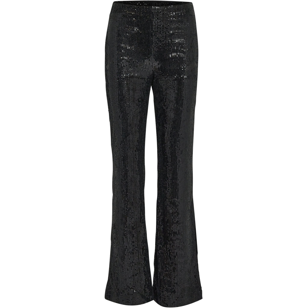 Minus | Holli high waisted flared sequin pant - black