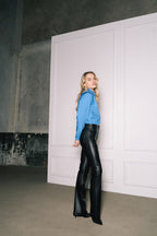 Homage | Jane Vegan Leather flared pants black
