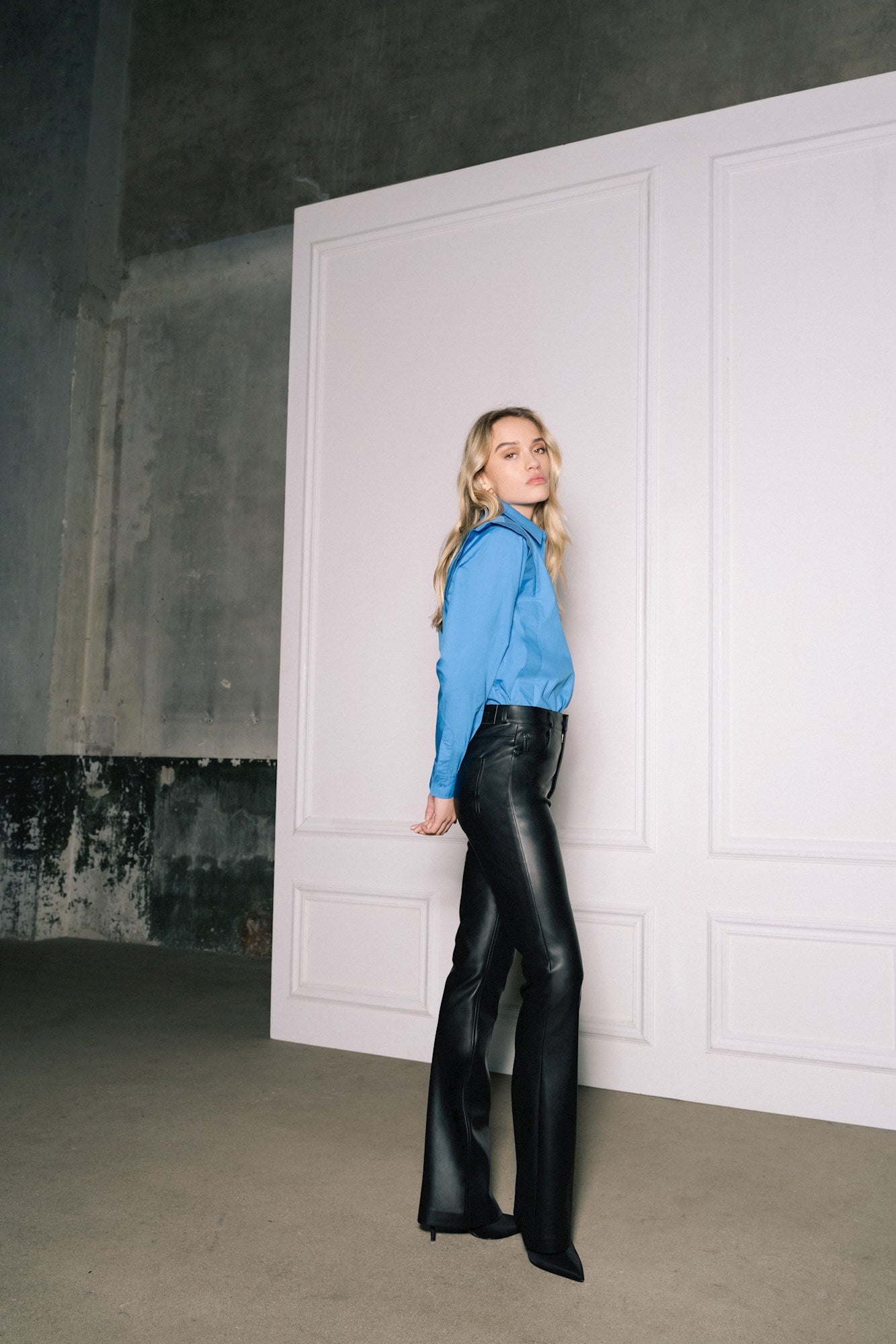 Homage | Jane Vegan Leather flared pants black