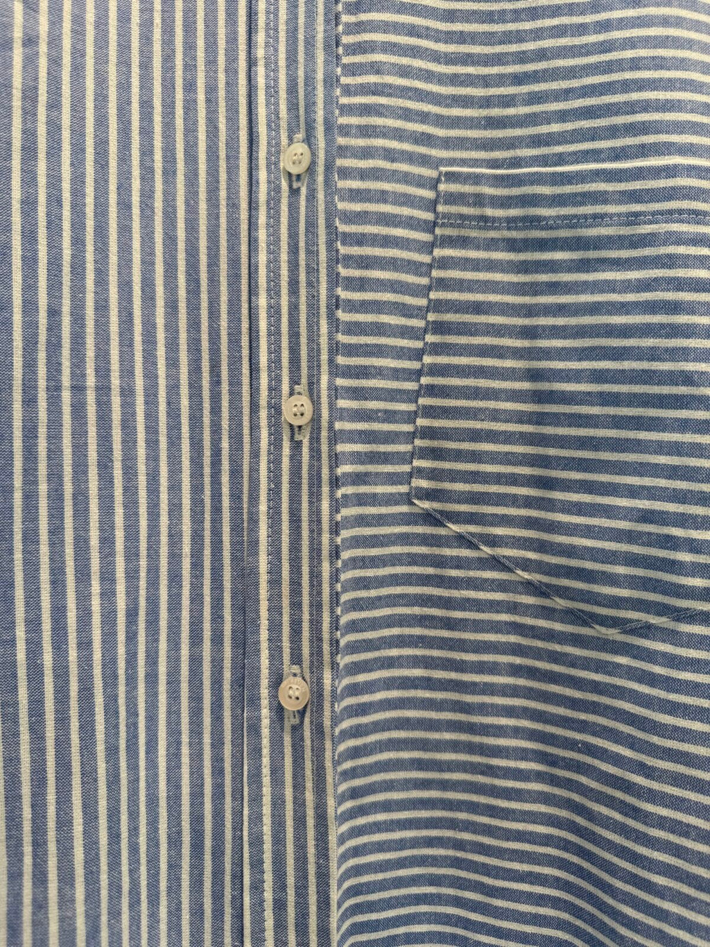 EST'SEVEN | SOUTH BLOUSE Blue – White Oxford Digi Stripe