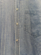 EST'SEVEN | SOUTH BLOUSE Blue – White Oxford Digi Stripe