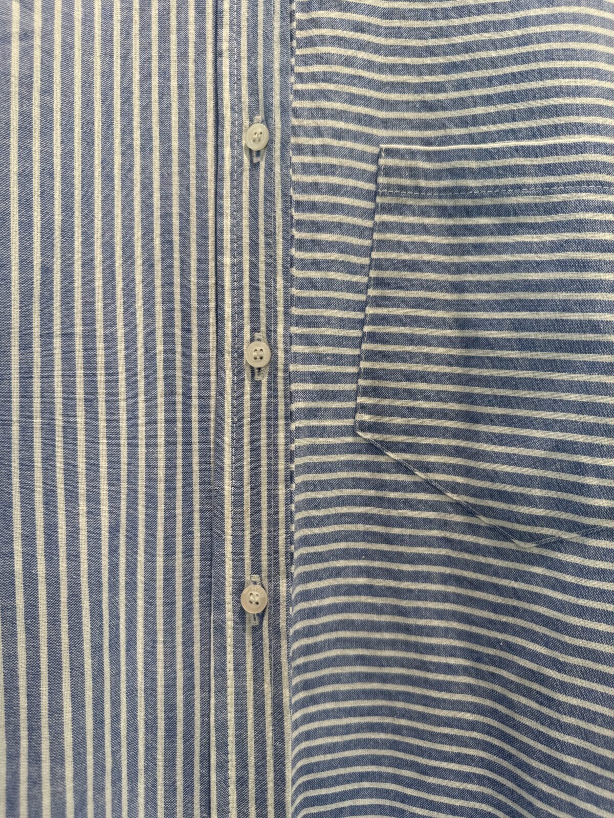 EST'SEVEN | SOUTH BLOUSE Blue – White Oxford Digi Stripe