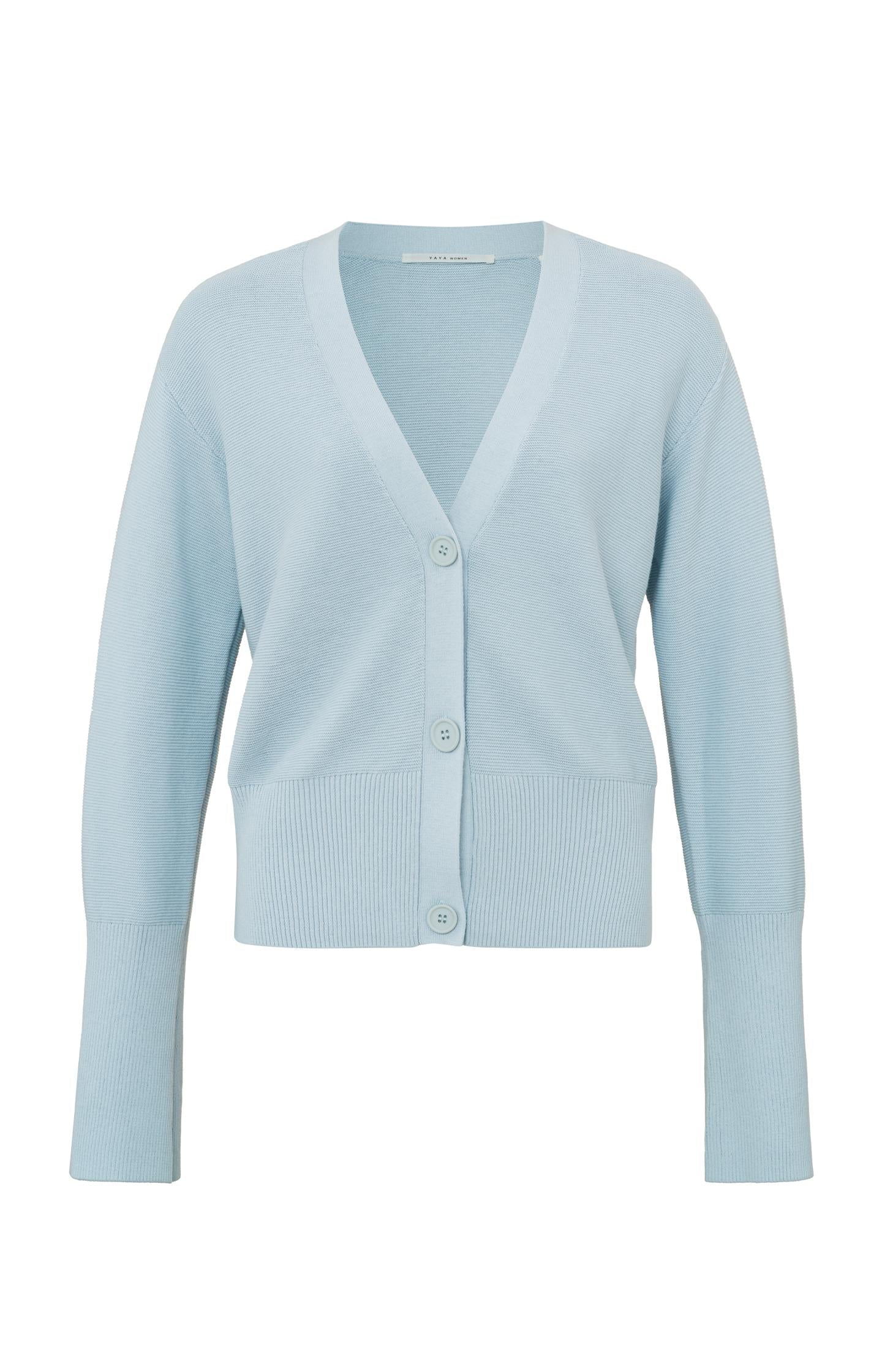 Yaya | Vest met een V-hals, knopen en lange wijde mouwen - 01-010056-402