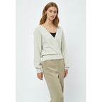 Minus | Ilani wrap pullover -  light birch melange