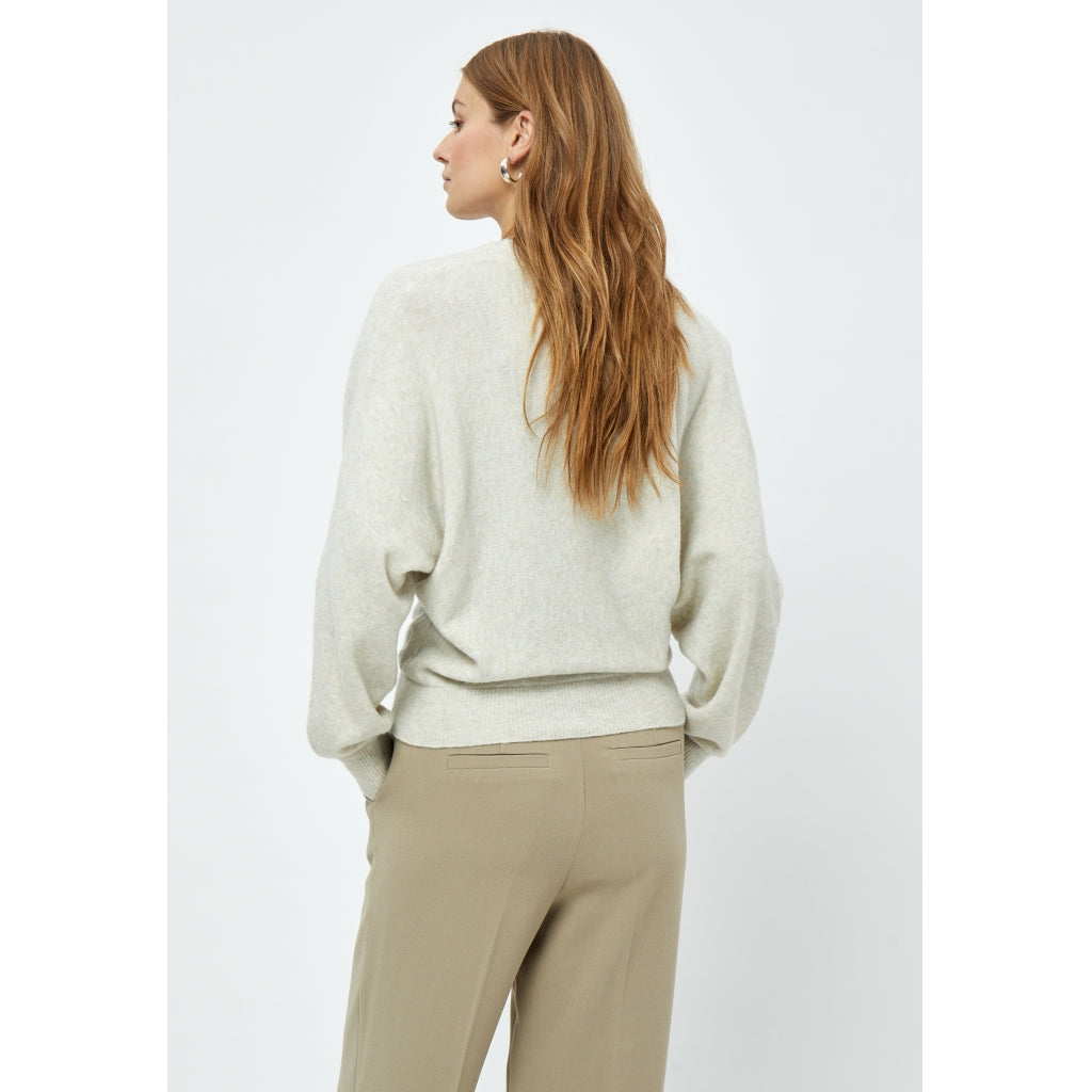 Minus | Ilani wrap pullover -  light birch melange