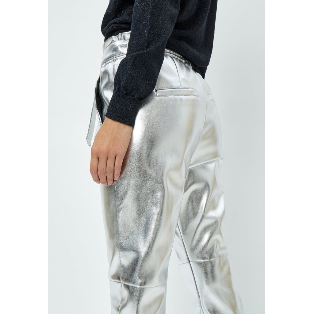 Minus | Jayda metallic pu pant - silver metallic - MI5890