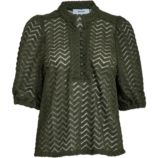 Minus | Jeva half sleeve blouse - rifle green - MI5494