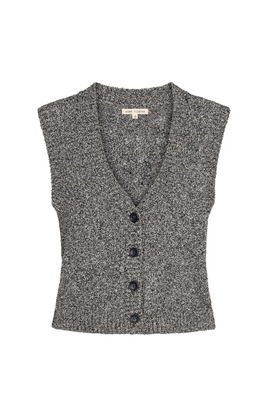 Esme Studios | Philo Knit Vest Black Melange