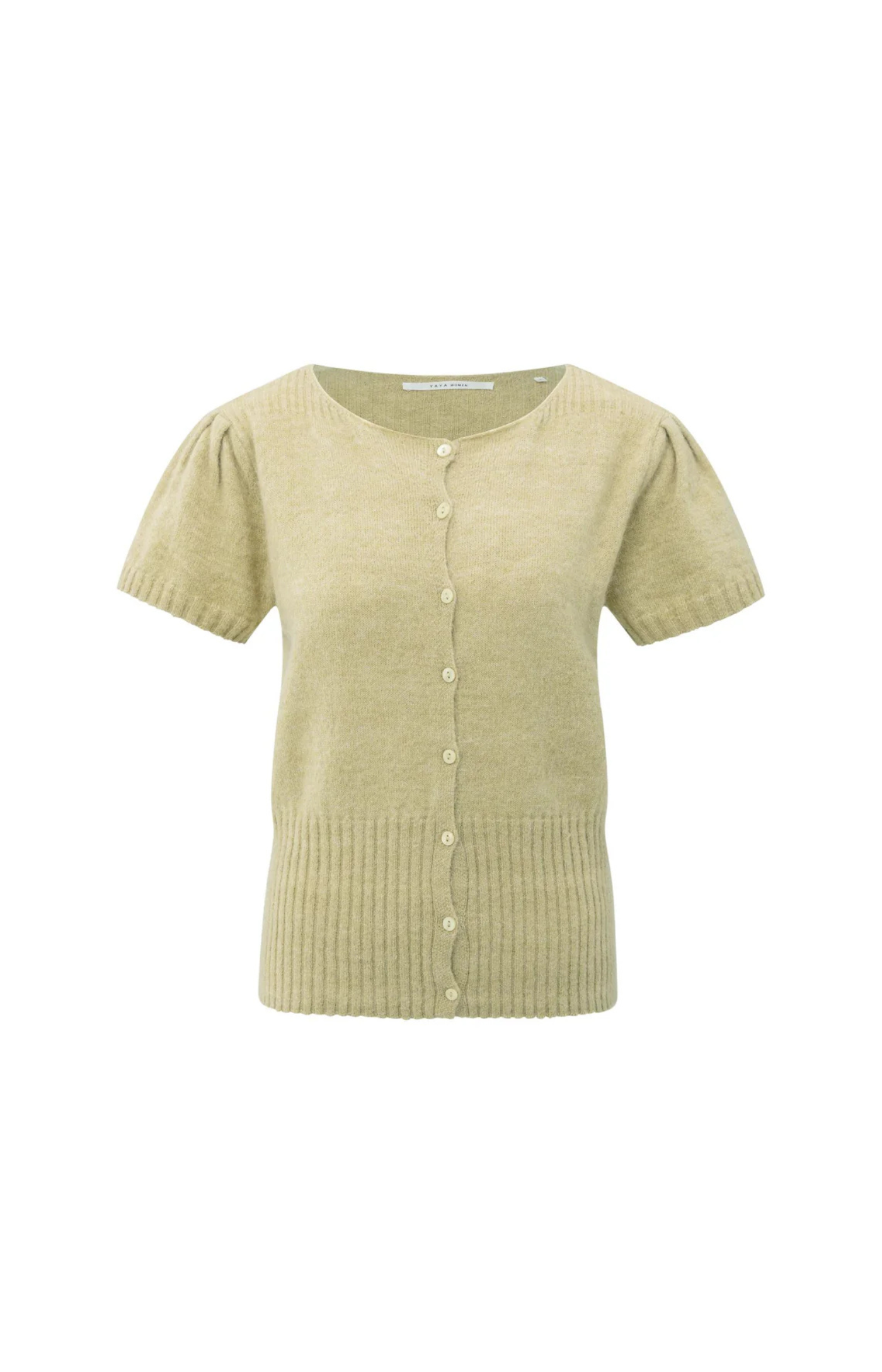 YAYA | Gebreid Vest Pale Olive Green