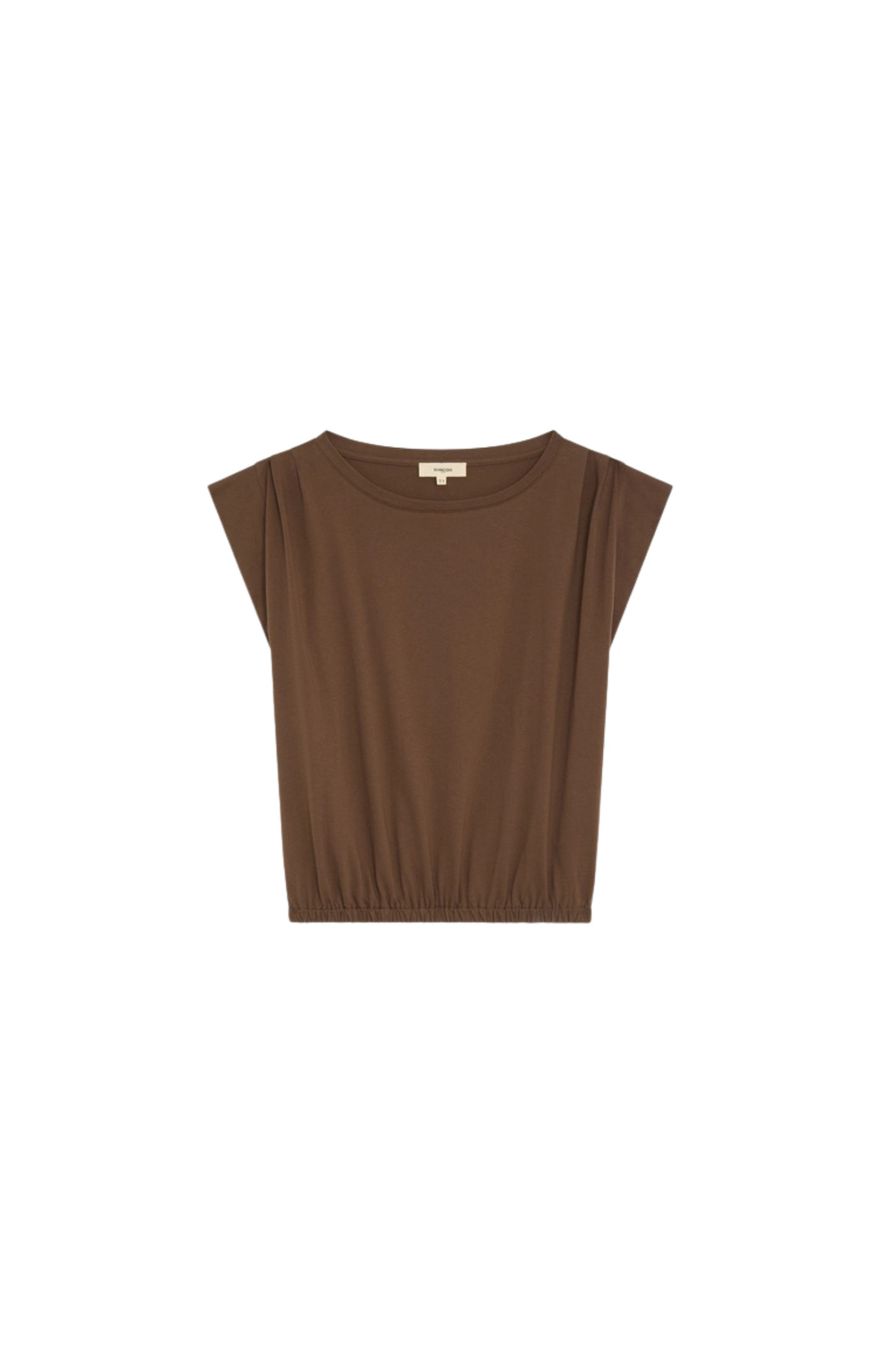 Suncoo Paris | Marcha Plain Choco Sleeveless Top Brown