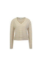 Penn & Ink N.Y | Longsleeve Stripe Ecru/Tanine