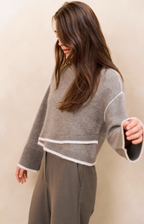 YAYA | Knitted Sweater Taupe Grey Melange