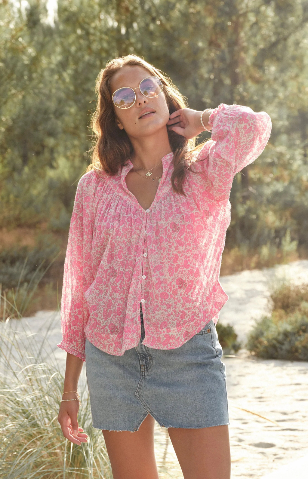 M.A.B.E | Esti Print Top Pink