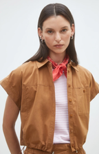 Suncoo Paris | Lorena Short Button-Down Blouse Tabac