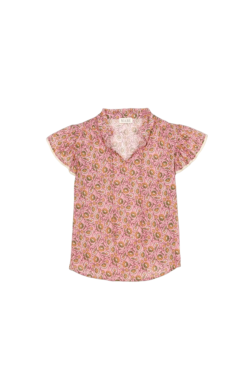 M.A.B.E. | Ceci Floral Printed Cotton Short Sleeve Top