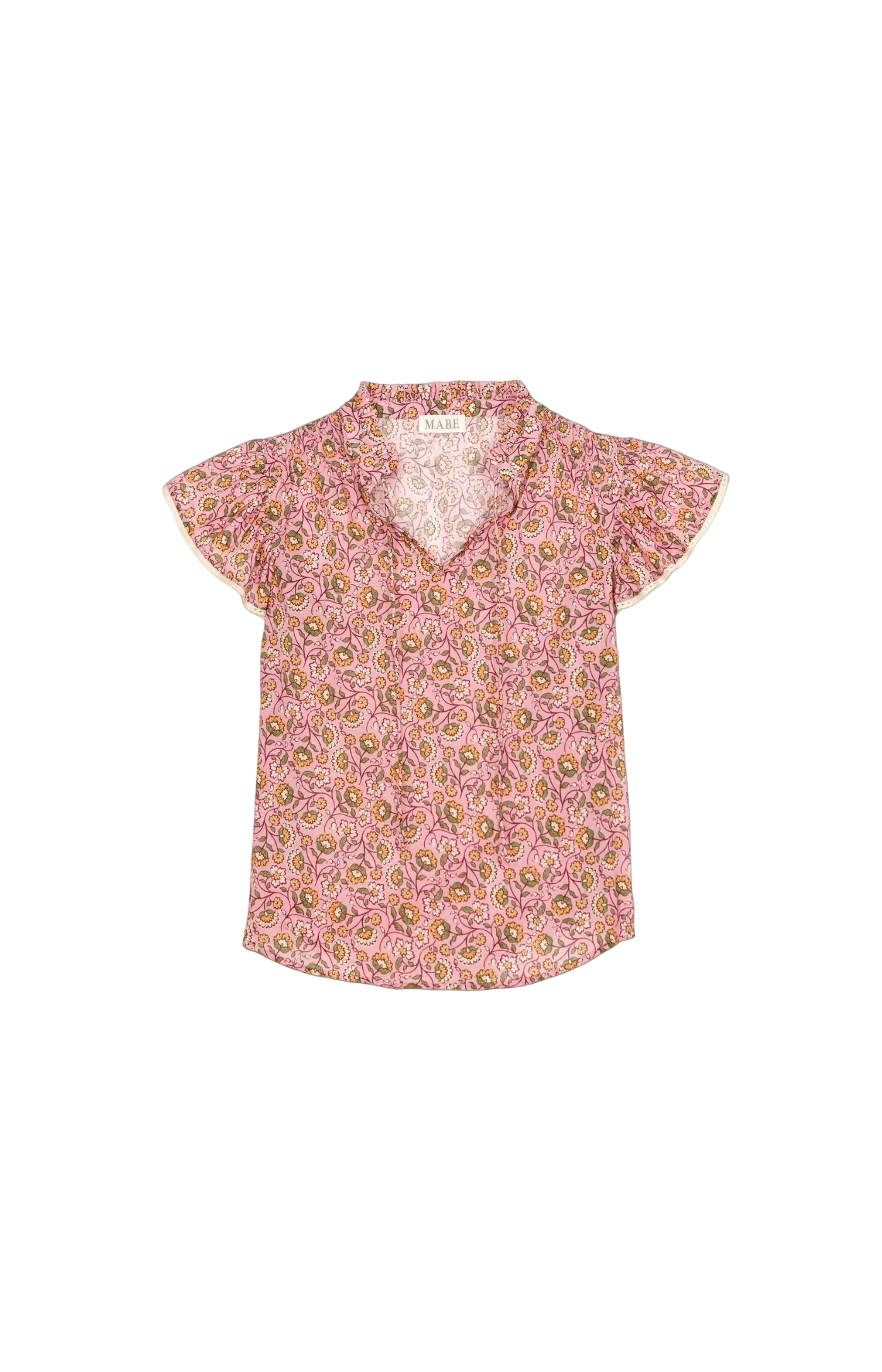 M.A.B.E. | Ceci Floral Printed Cotton Short Sleeve Top