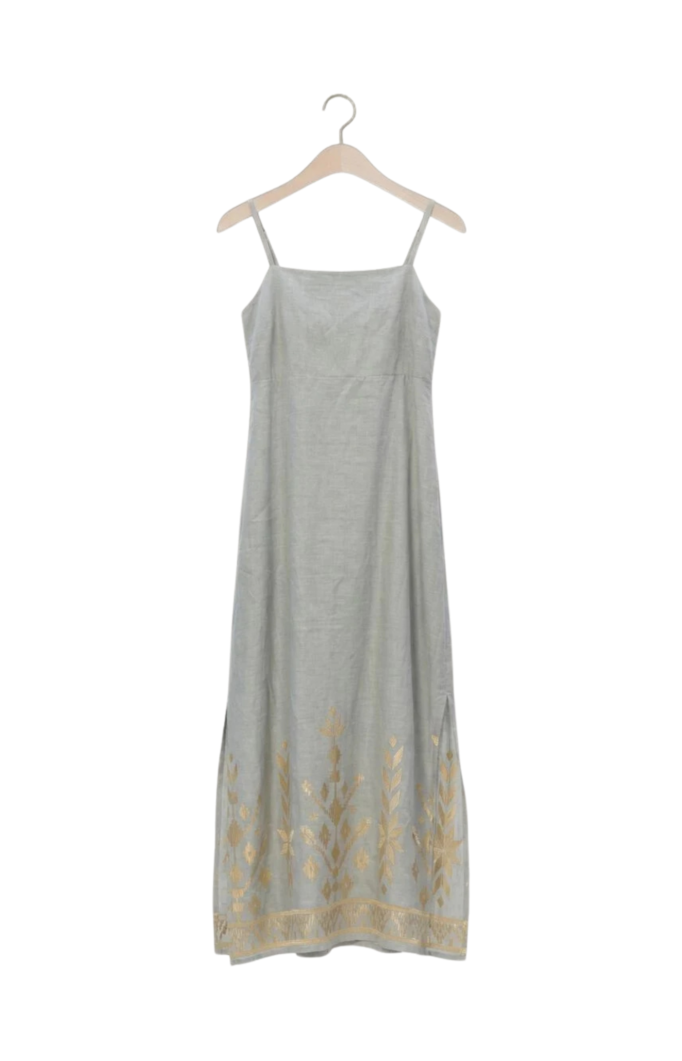 Greek Archaic Kori | Dress Maxi Straps Stone/Gold