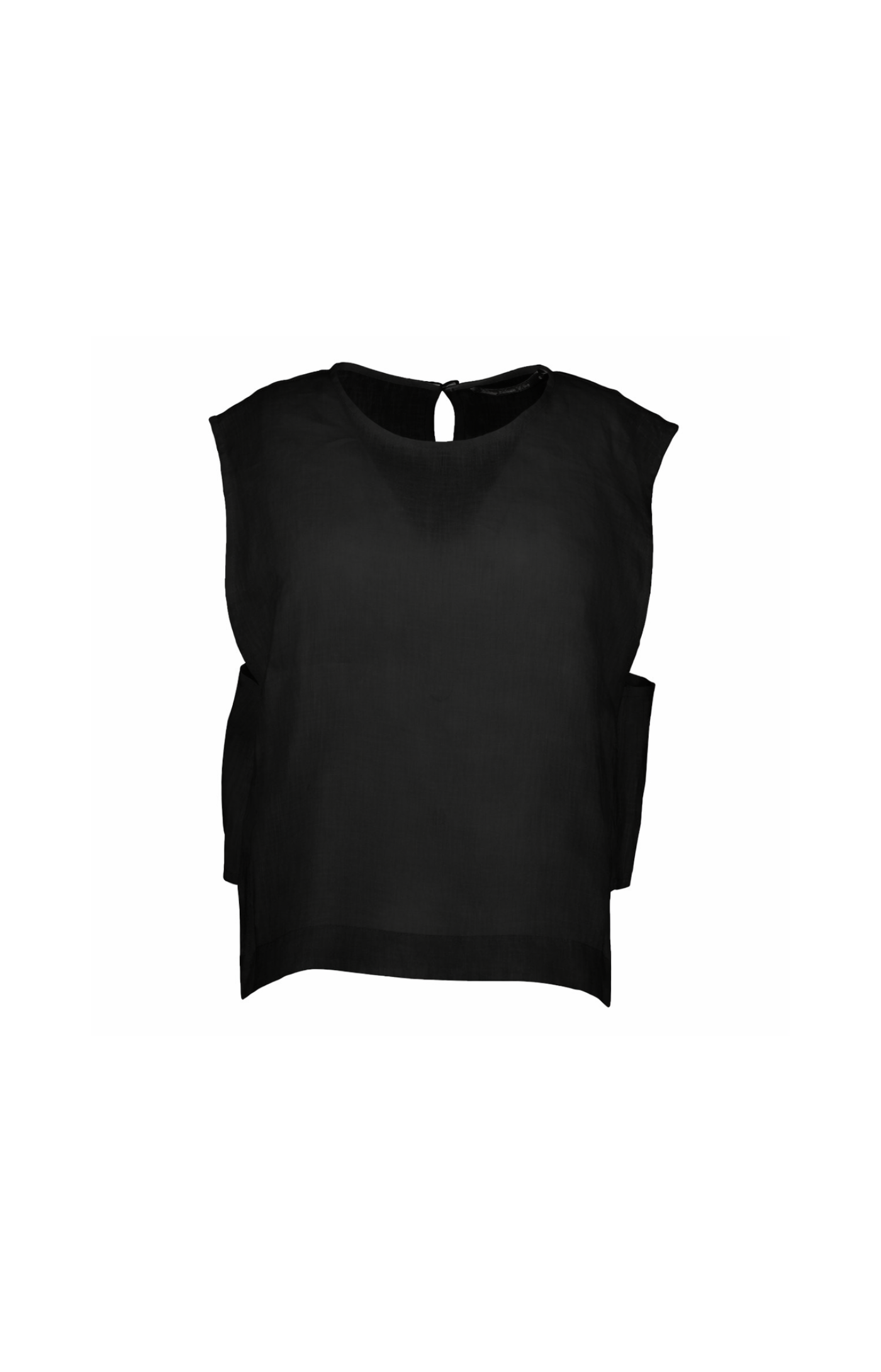 Greek Archaic Kori | Top Sleeveless Side Cut Outs Black