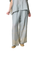 Greek Archaic Kori | Pants Grape Loose Drawstring Stone/Gold