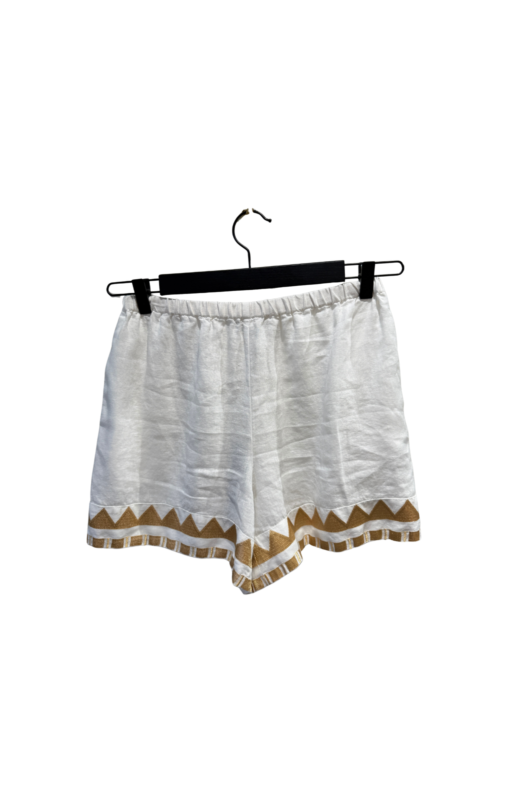 Greek Archaic Kori | Shorts Papyrus Elastic Waistband White/Gold