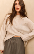 YAYA | Cable Sweater Knitted Taupe Grey Melange