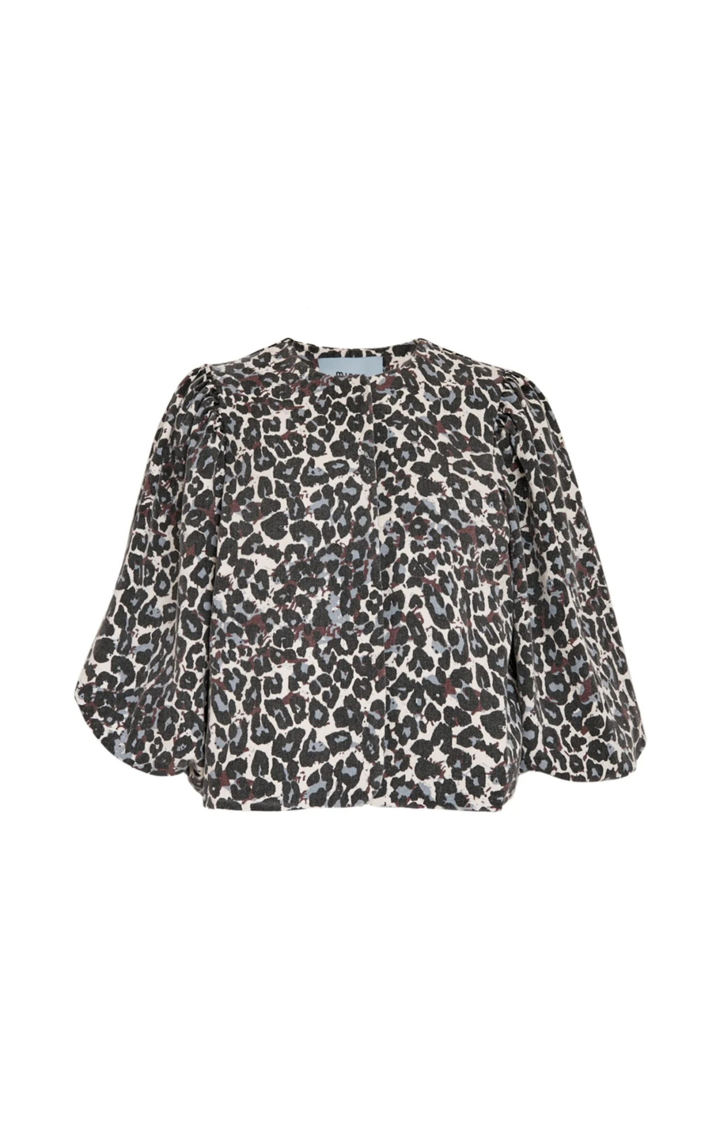 Minus | Malli Short Jacket Skyway Blue Leo Print