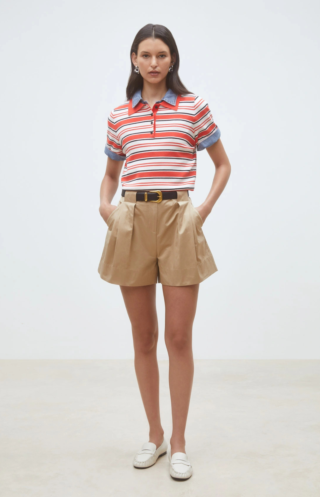 Suncoo Paris | Basil Plain Pleated Shorts