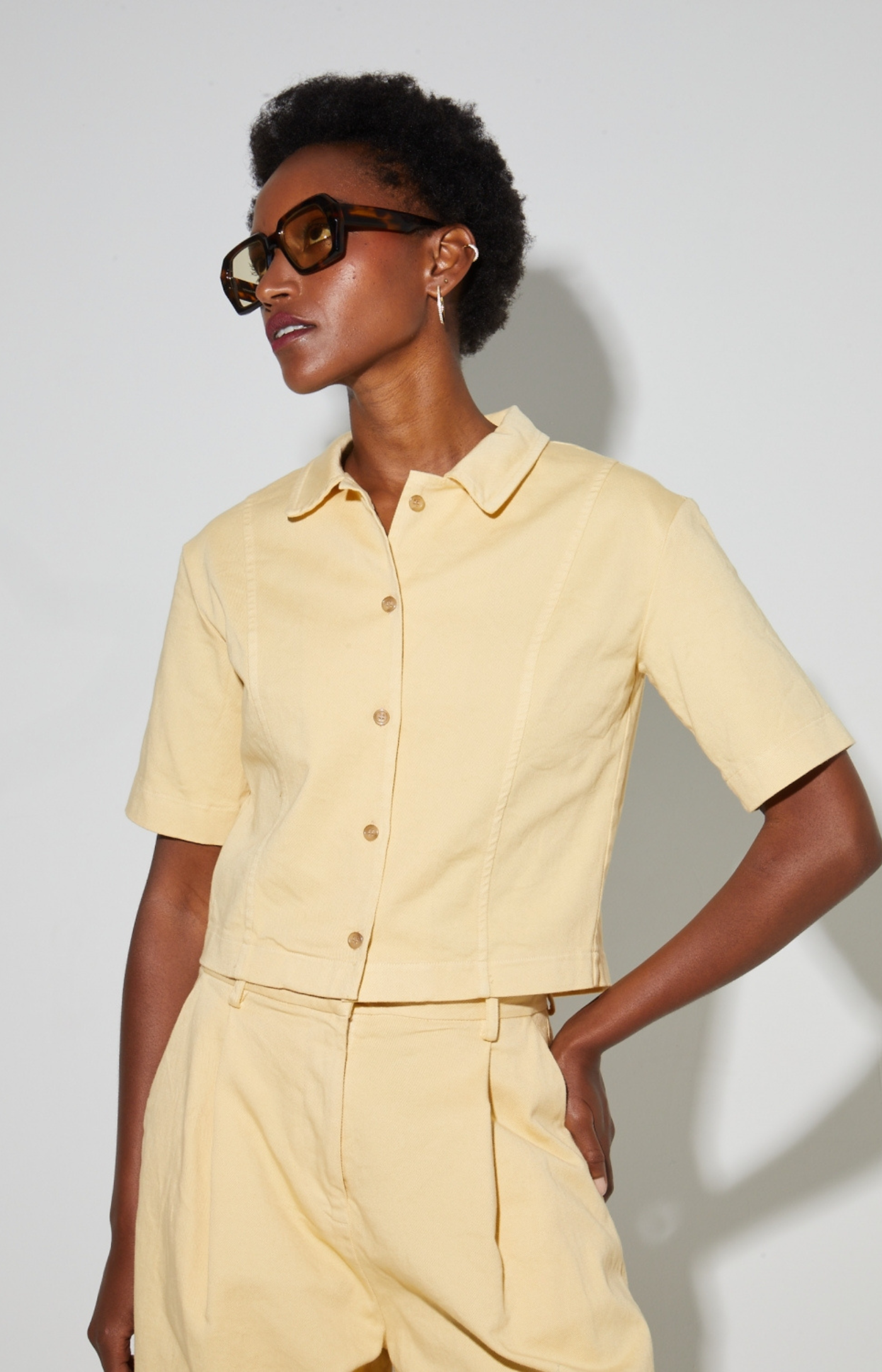 Imprevu | Mael Overhemd In Vanillekleurig Denim