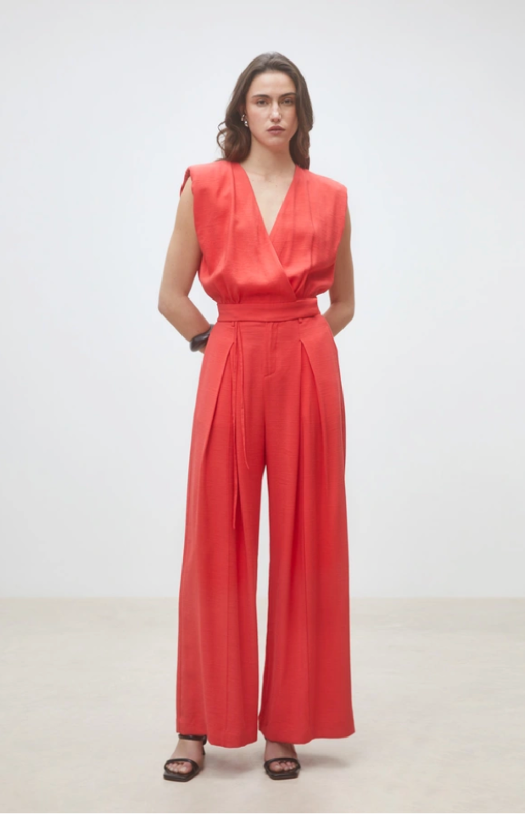 Suncoo Paris | Julio Wide-Leg Darted Pants Geranium
