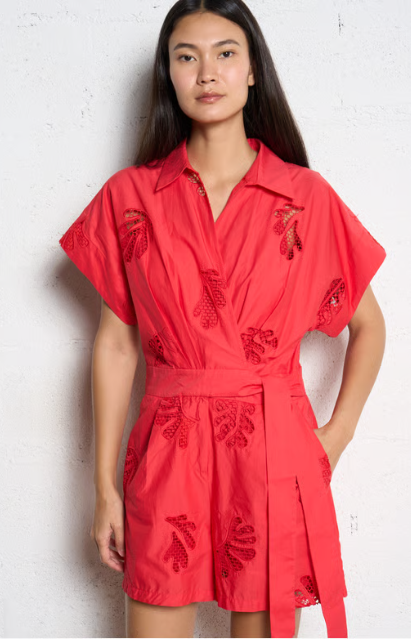 Suncoo Paris | Tracy Jumpsuit V-Collar Geranium