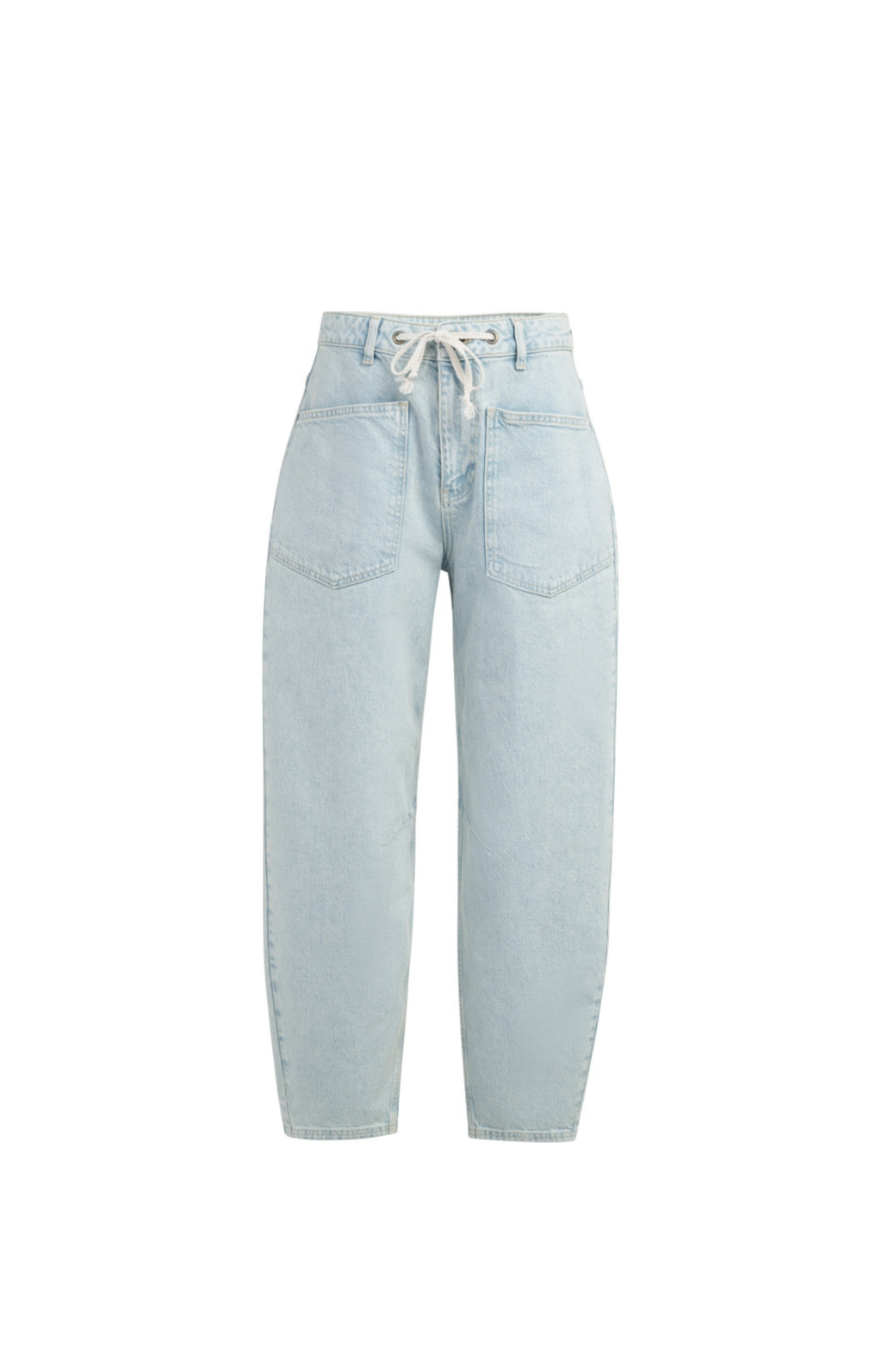 Yaya | Gekleurde Denim Koordsluiting Light Denim