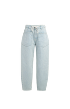 Yaya | Gekleurde Denim Koordsluiting Light Denim