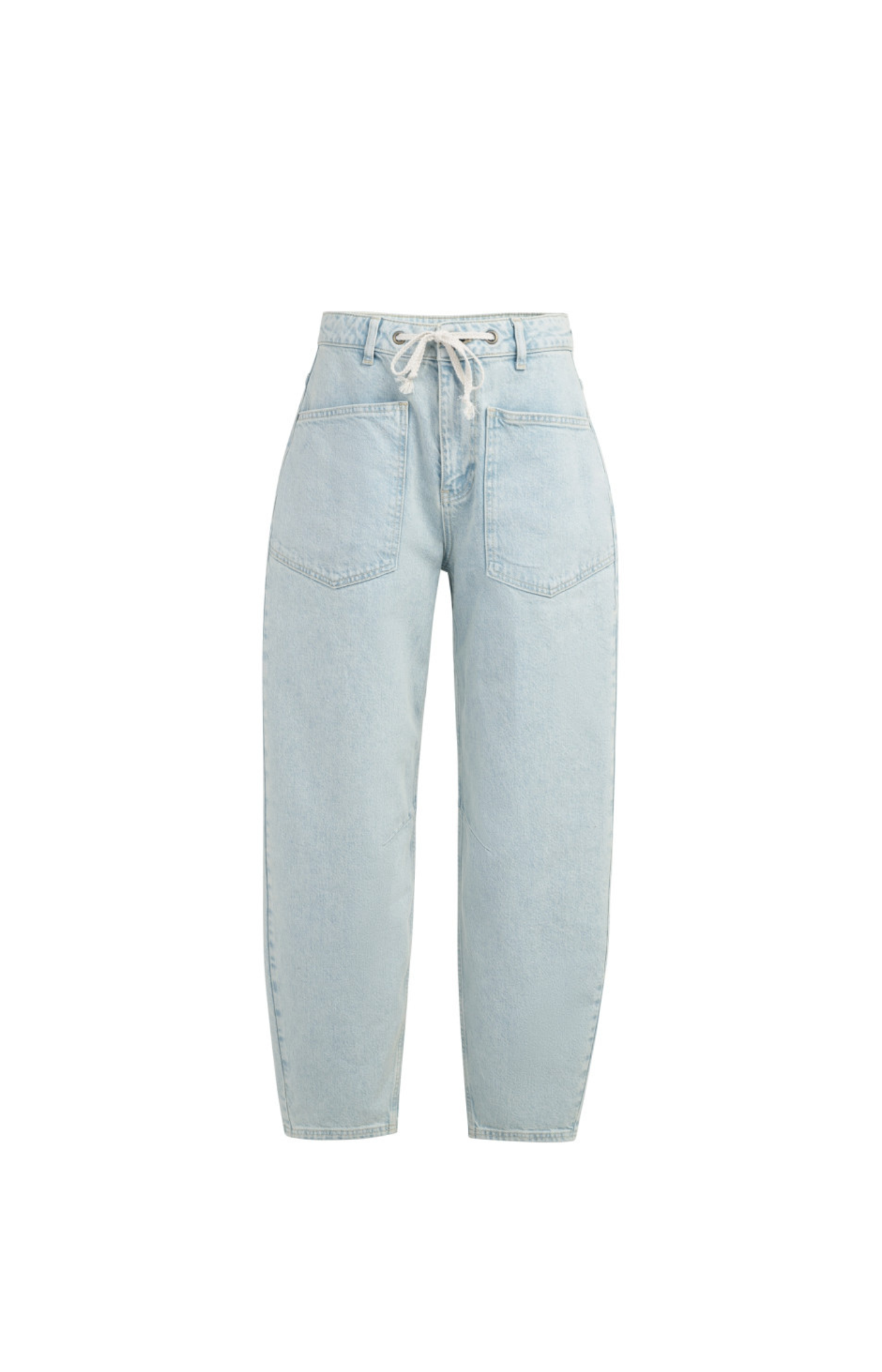 Yaya | Gekleurde Denim Koordsluiting Light Denim