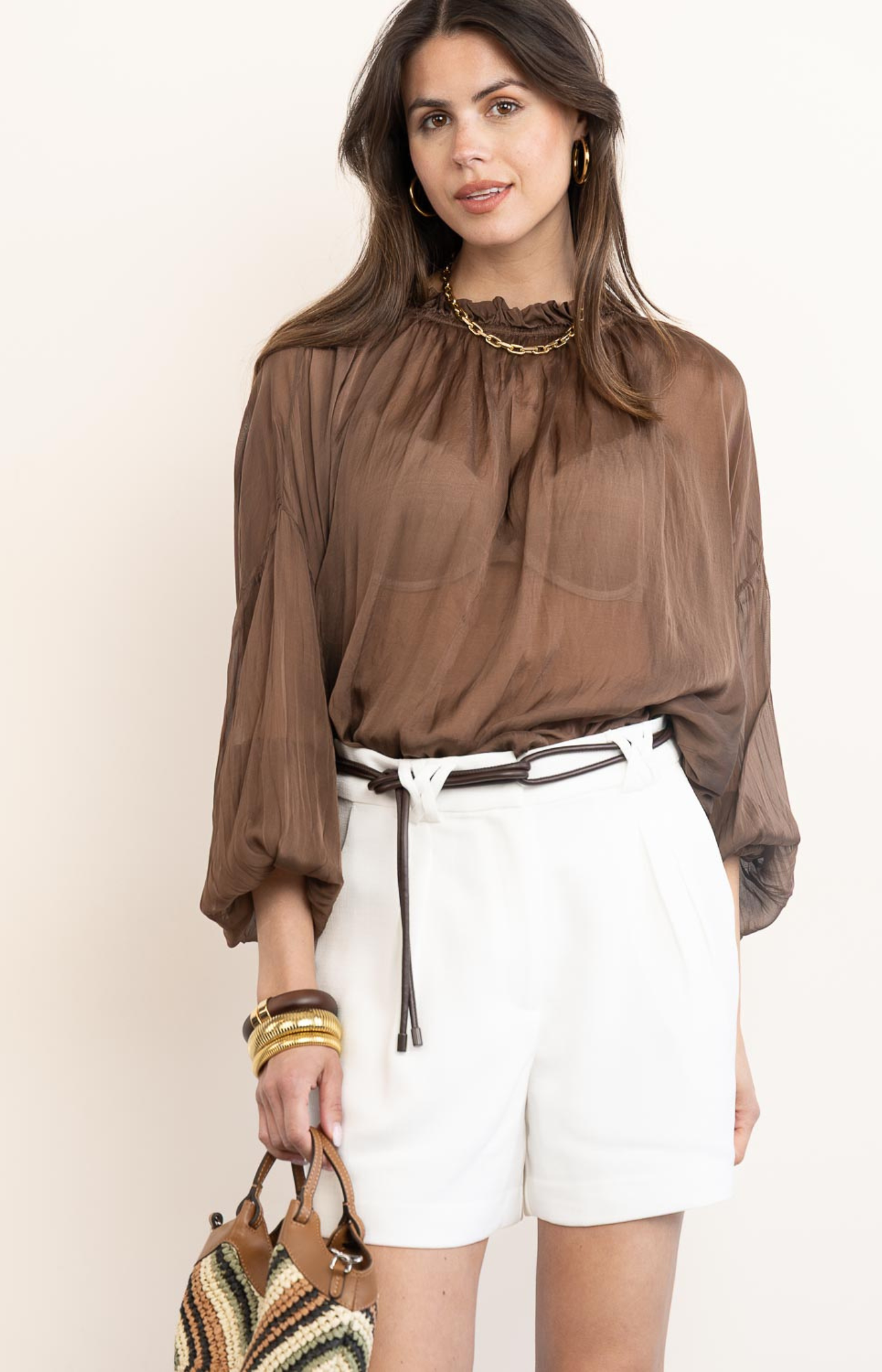 Aaiko | Cristy Blouse Hazelnut