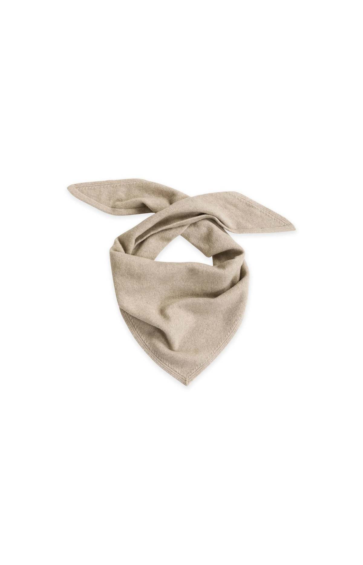YAYA | Knitted Triangle Scarf Pure Cashmere Grey Melange
