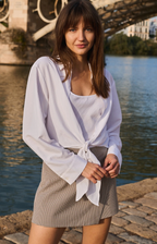 YAYA | Knitted Blouse Matching Top Pure White