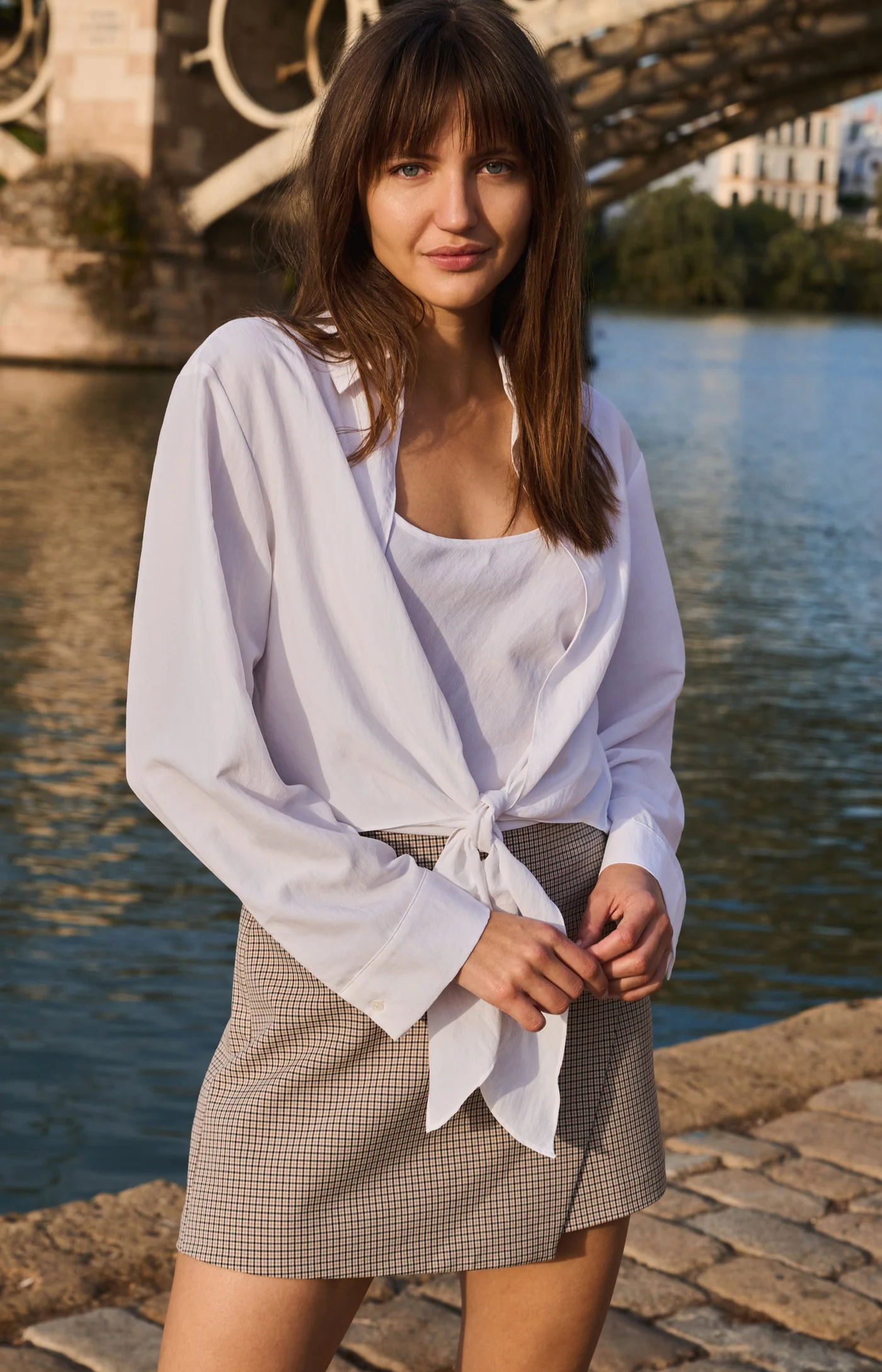 YAYA | Knitted Blouse Matching Top Pure White